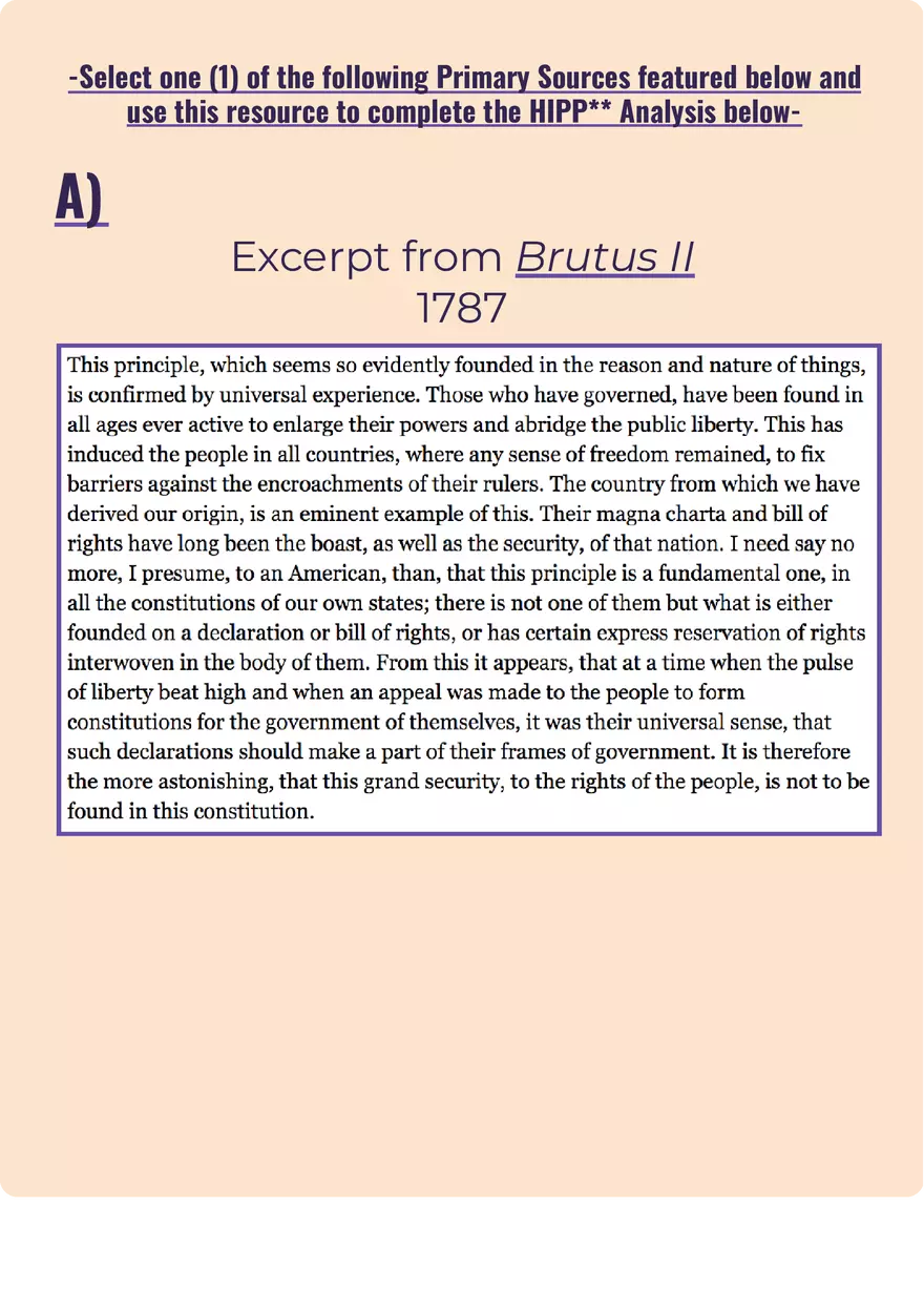 History HIPP Document Analysis - Page 1