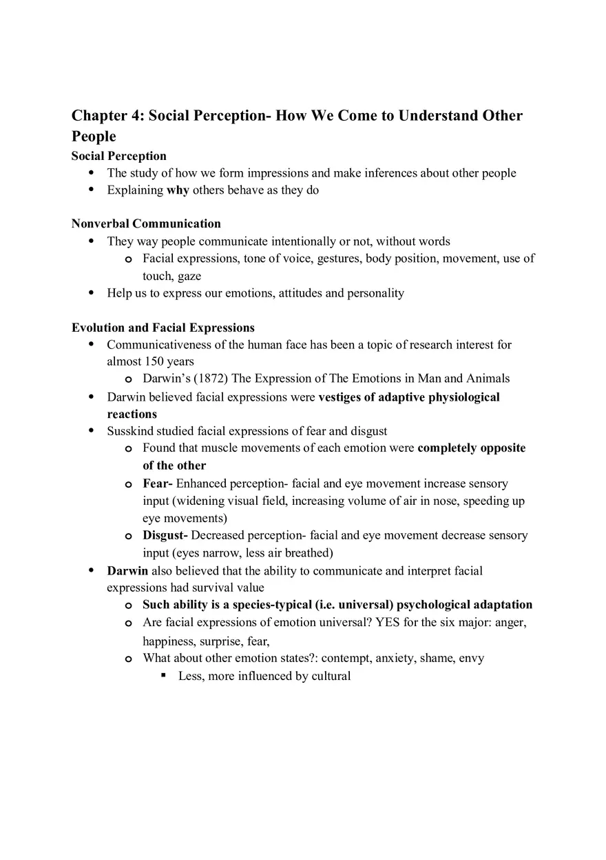 Chapter 4 Social Perception- How We Come to Understand OtherPeople - Page 1