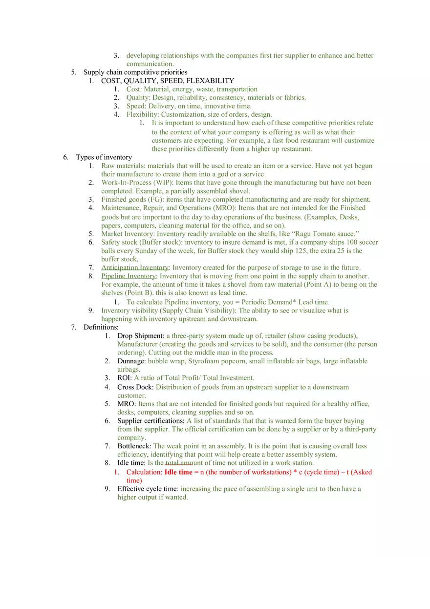 Supply Chain Management Exam 1 Review - Page 2