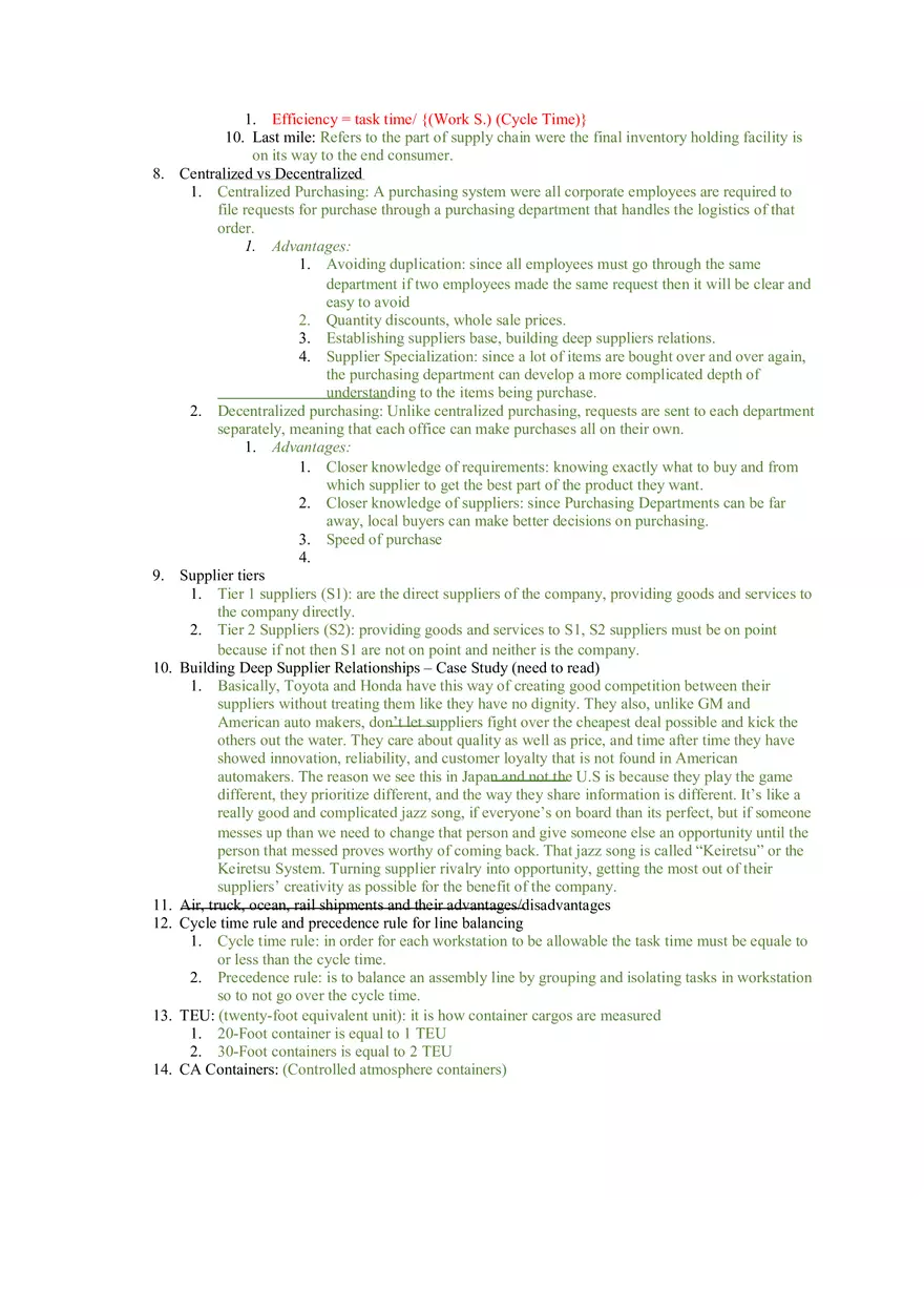 Supply Chain Management Exam 1 Review - Page 3