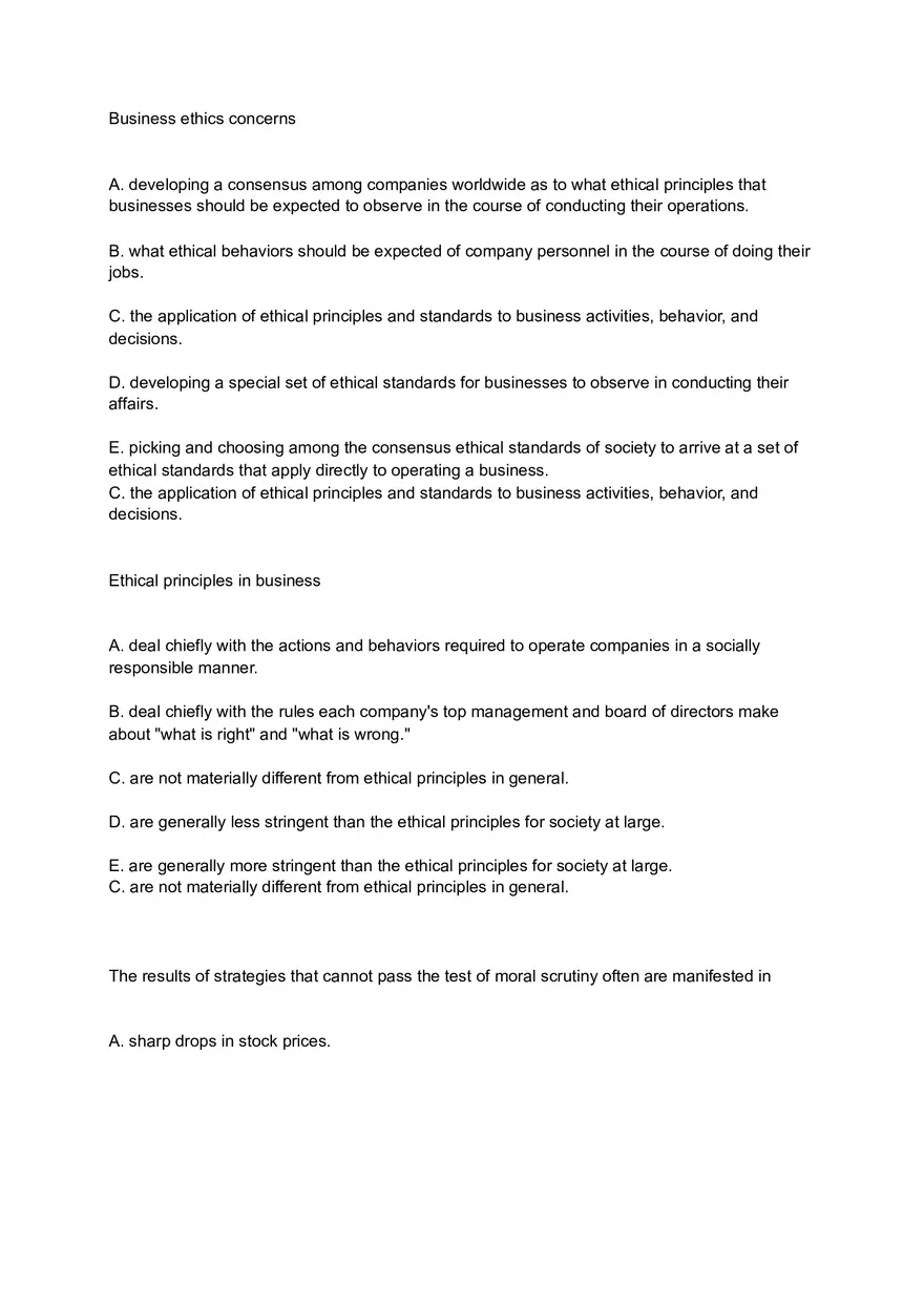 Business Ethics Concerns - Page 1