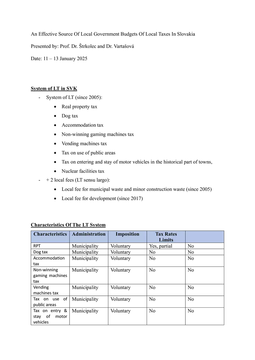 An Effective Source Of Local Government Budgets Of Local Taxes In Slovakia - Page 1