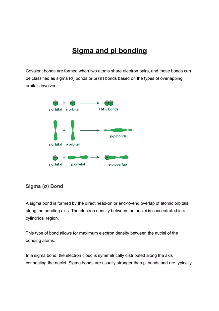 Sigma and pi Bonding - Page 1