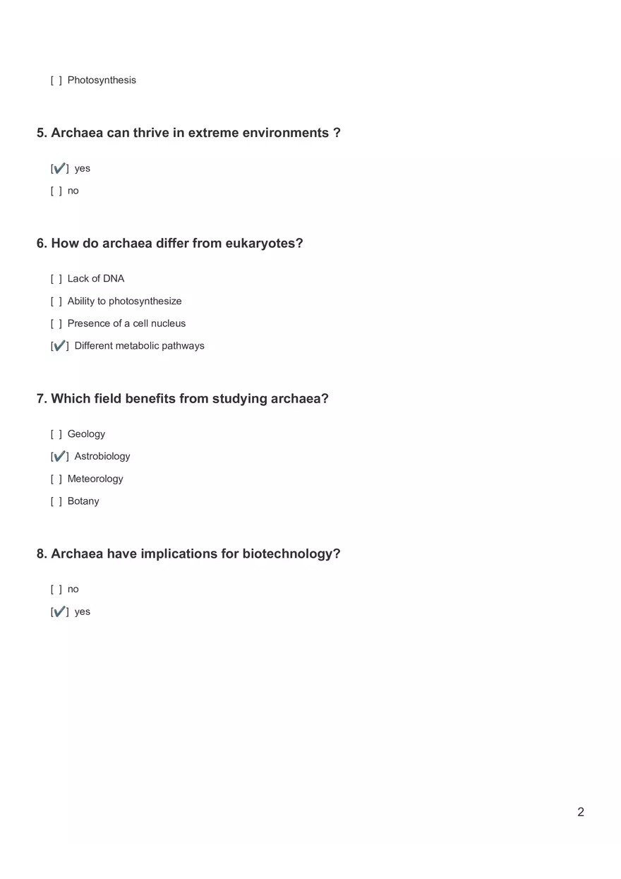 Quiz - Archaea - Page 2