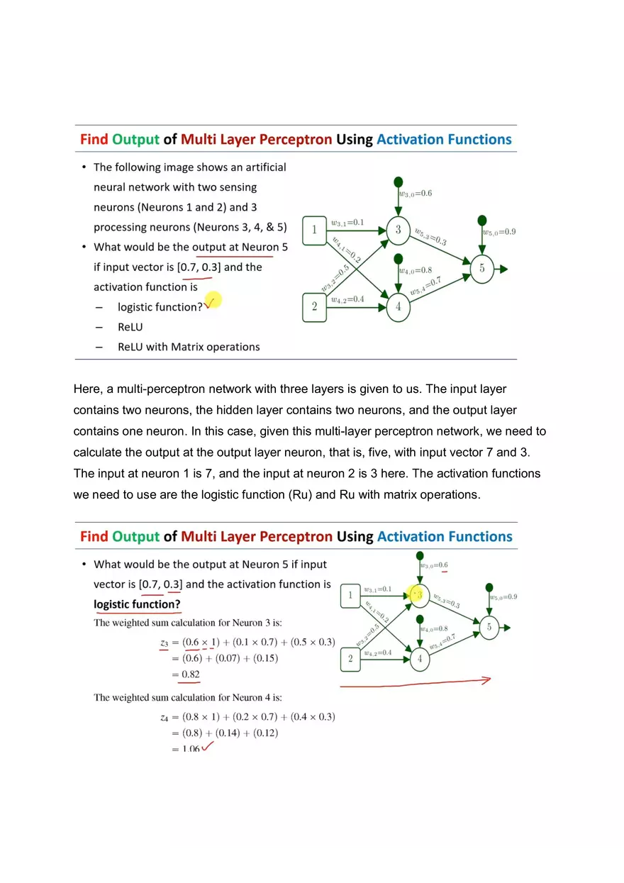Output of Multi Layer Perceptron Using Activation Functions - Page 1