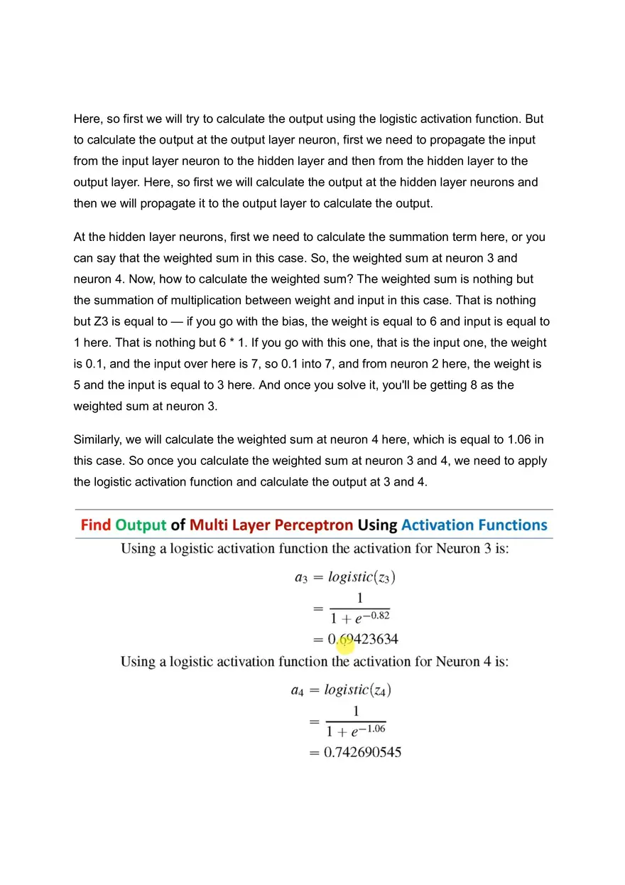 Output of Multi Layer Perceptron Using Activation Functions - Page 2
