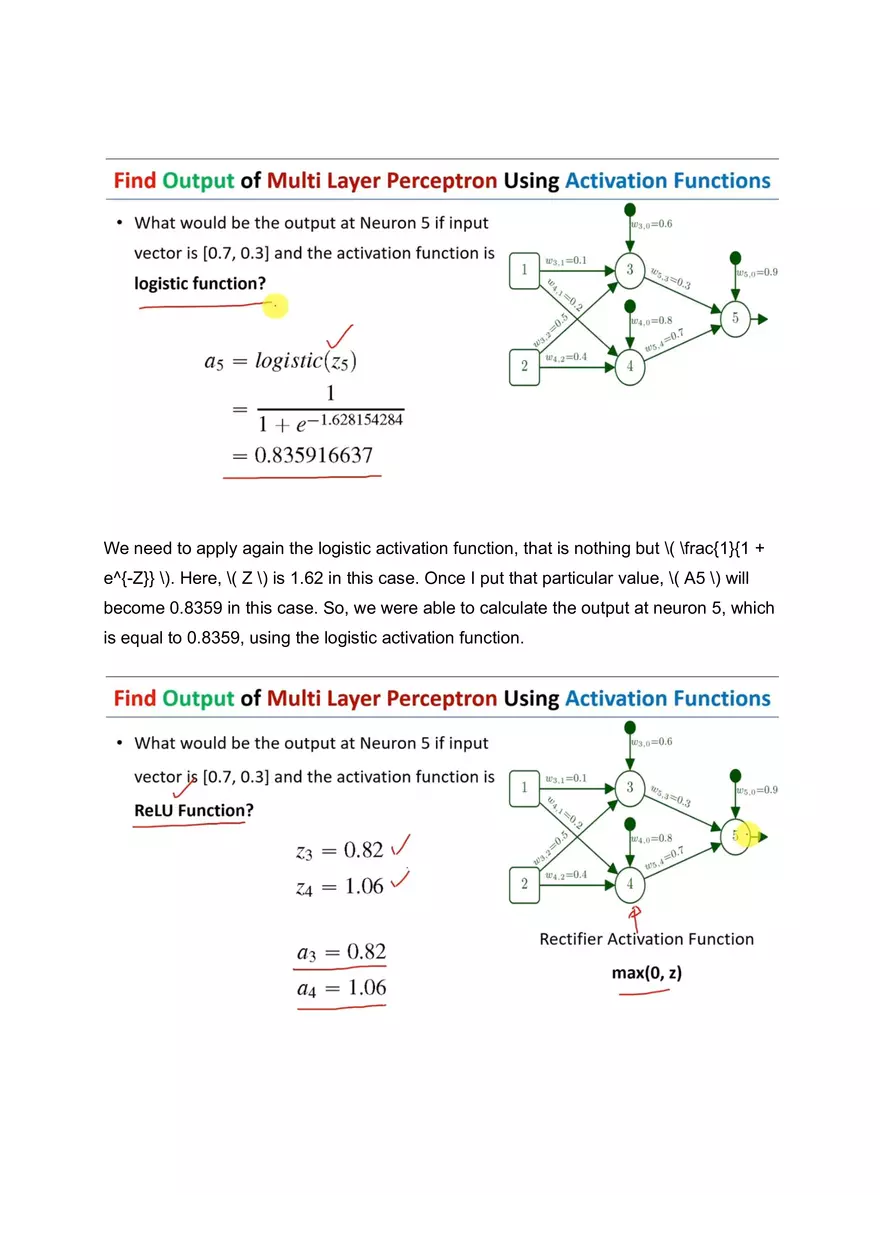 Output of Multi Layer Perceptron Using Activation Functions - Page 4