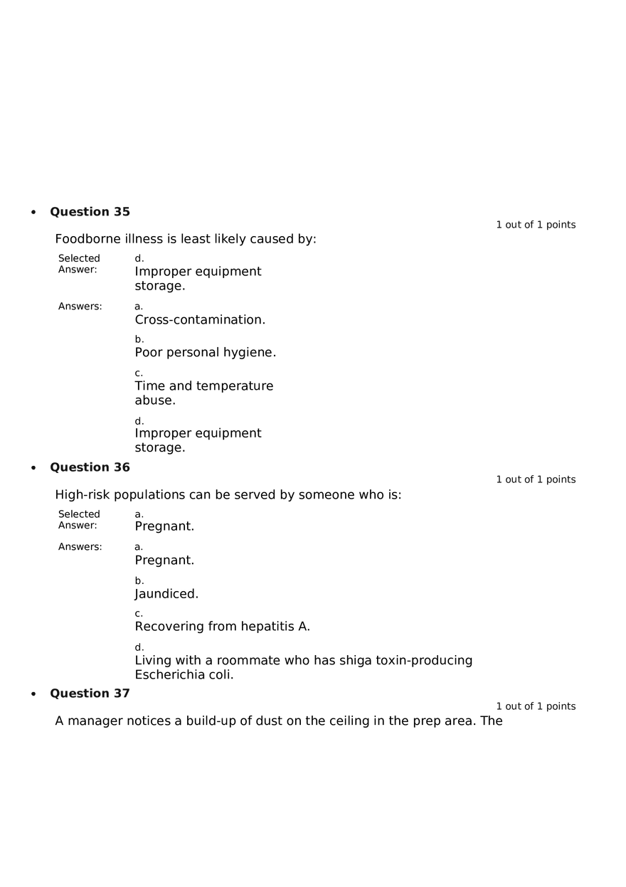 Servsafe Practice Exam Part 16 - Page 7