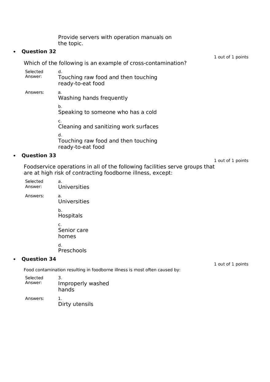 Servsafe Practice Exam Part 16 - Page 6