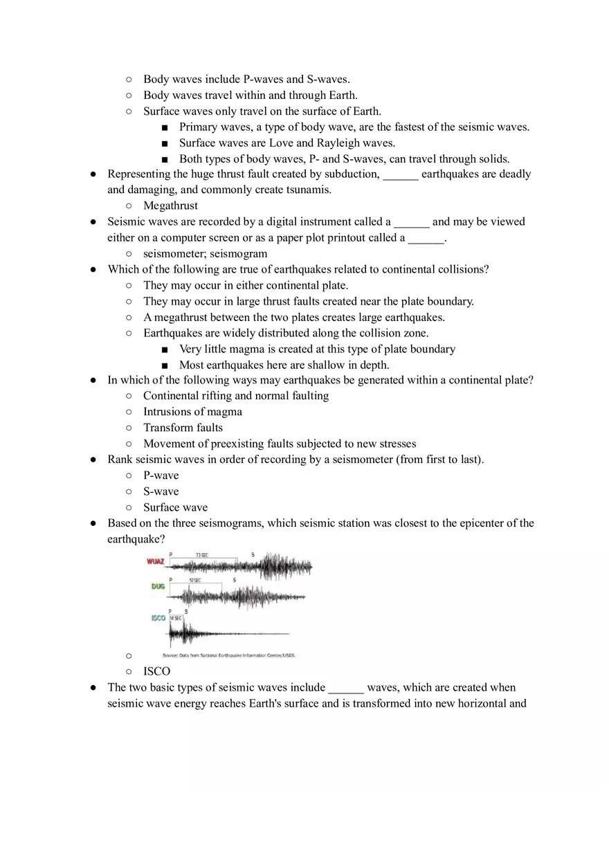 Geology Quiz Answers Chapter 12 - Page 7