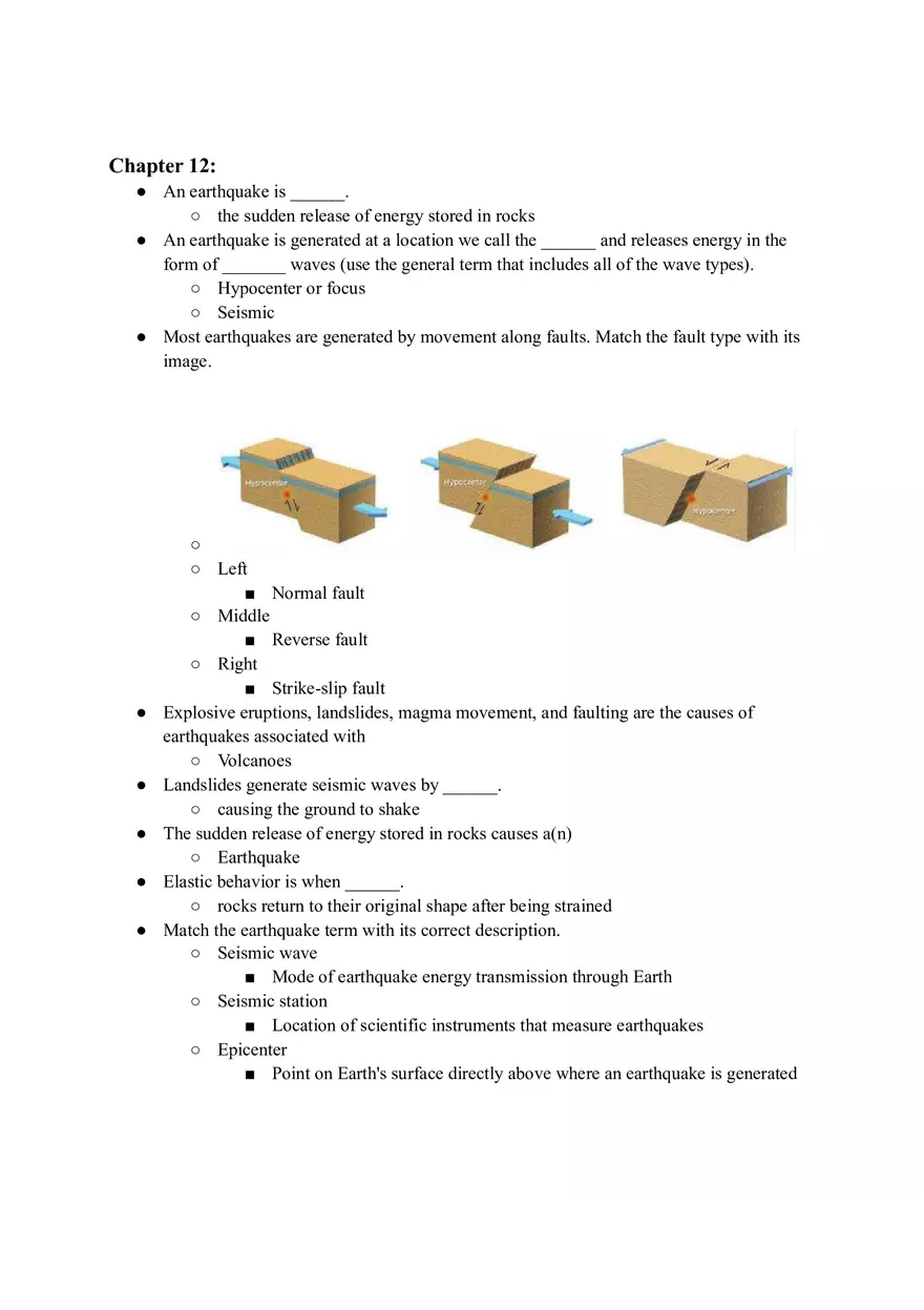 Geology Quiz Answers Chapter 12 - Page 1