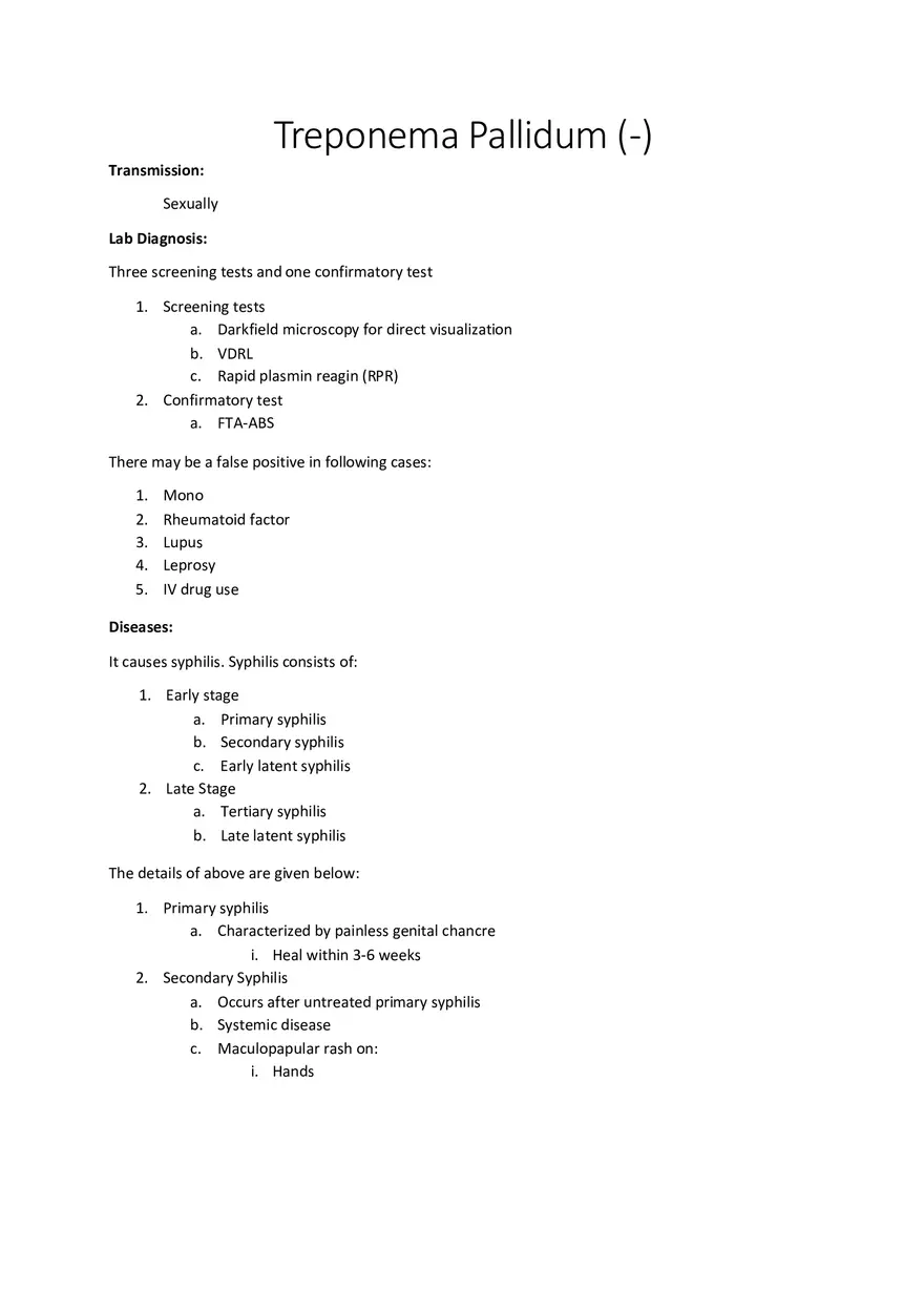 Treponema Pallidum (-) - Page 1