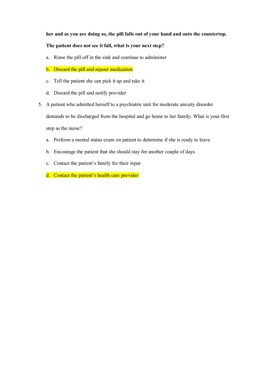 5 NCLEX Styled Questions - Page 2
