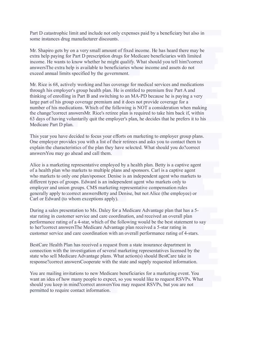 AHIP Final Exam Answers Part 3 - Page 7