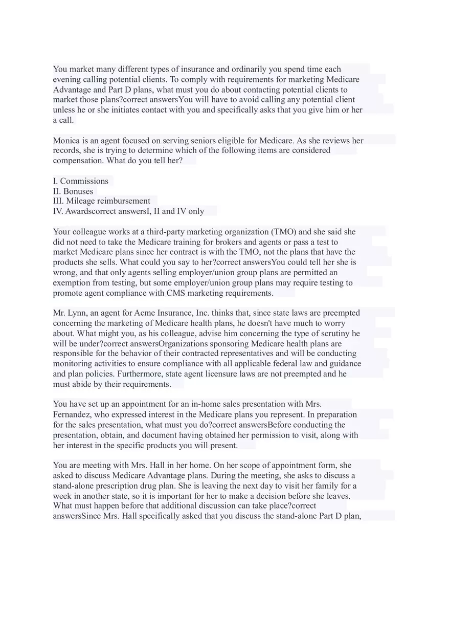 AHIP Final Exam Answers Part 3 - Page 8