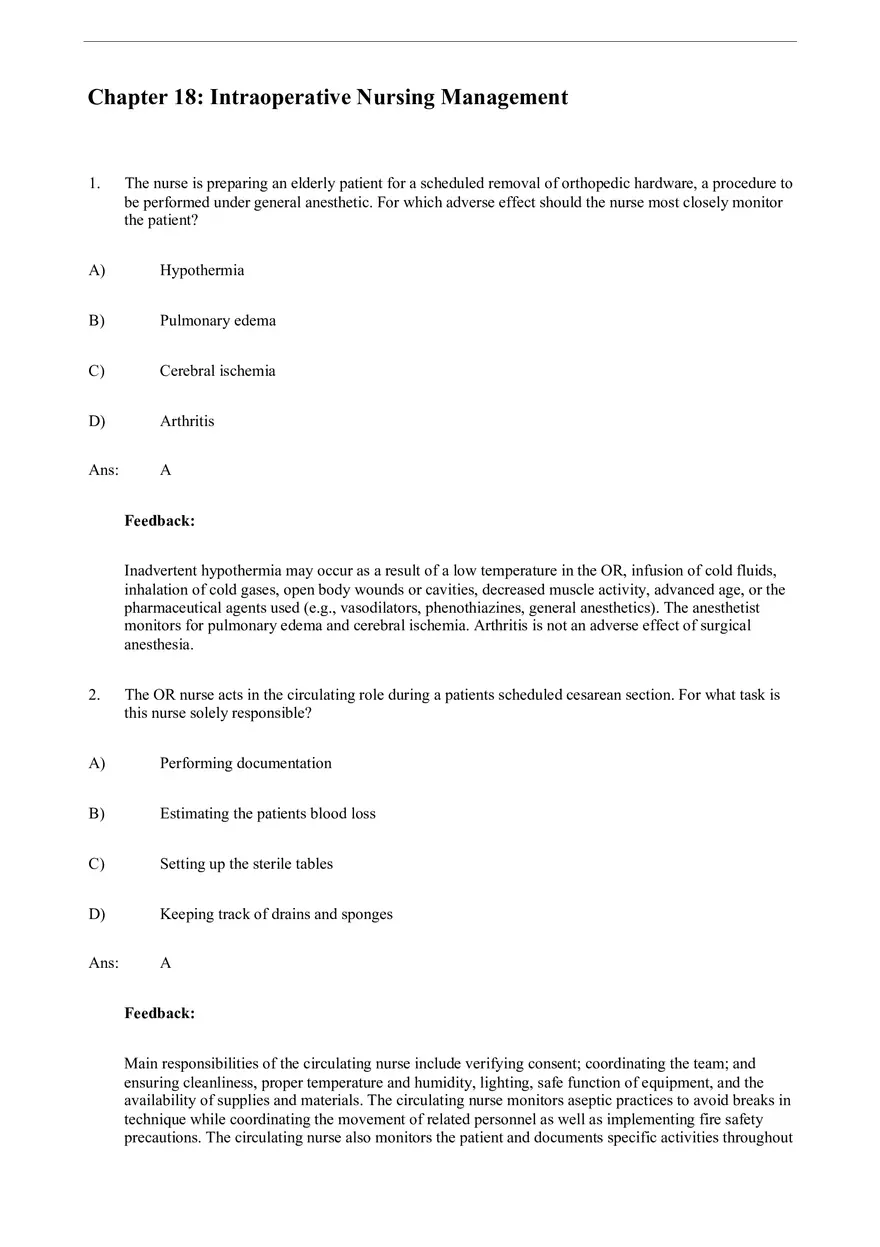 Chapter 18 Intraoperative Nursing Management Part 1 - Page 1