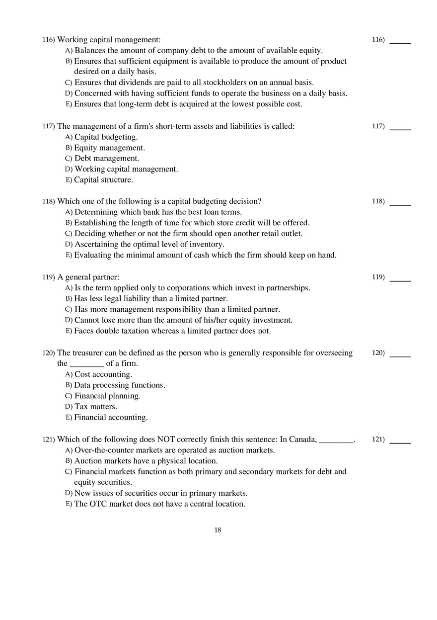 Corporate Finance Exam - Page 10