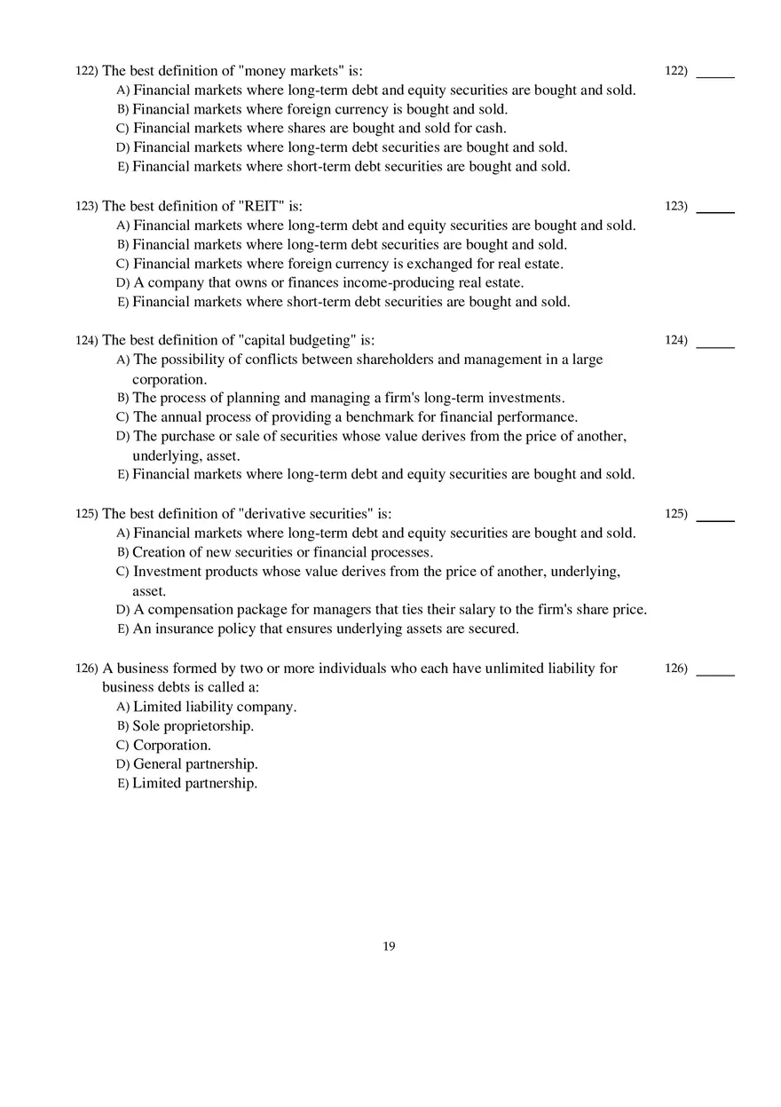 Corporate Finance Exam - Page 11