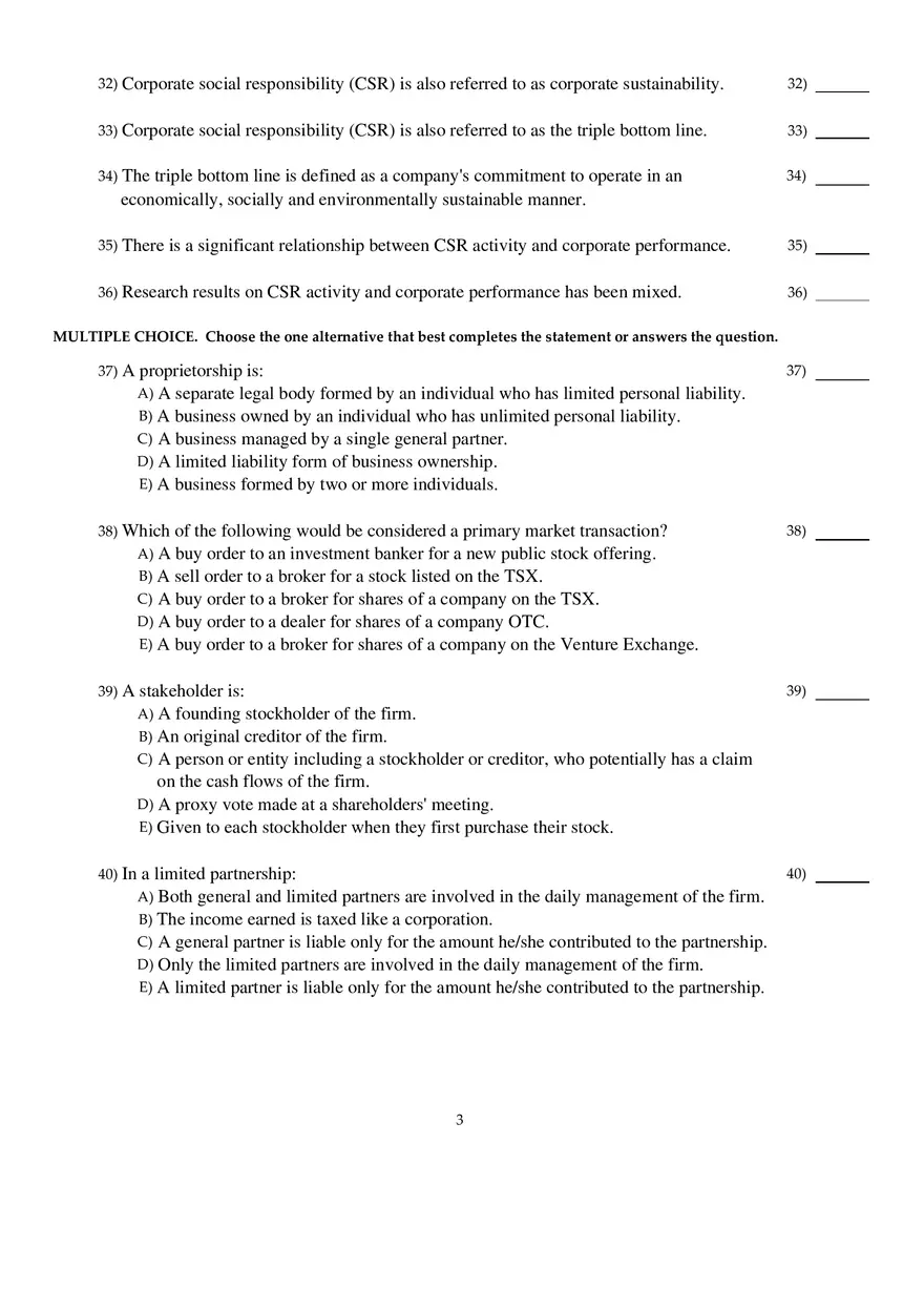 Corporate Finance Exam - Page 13