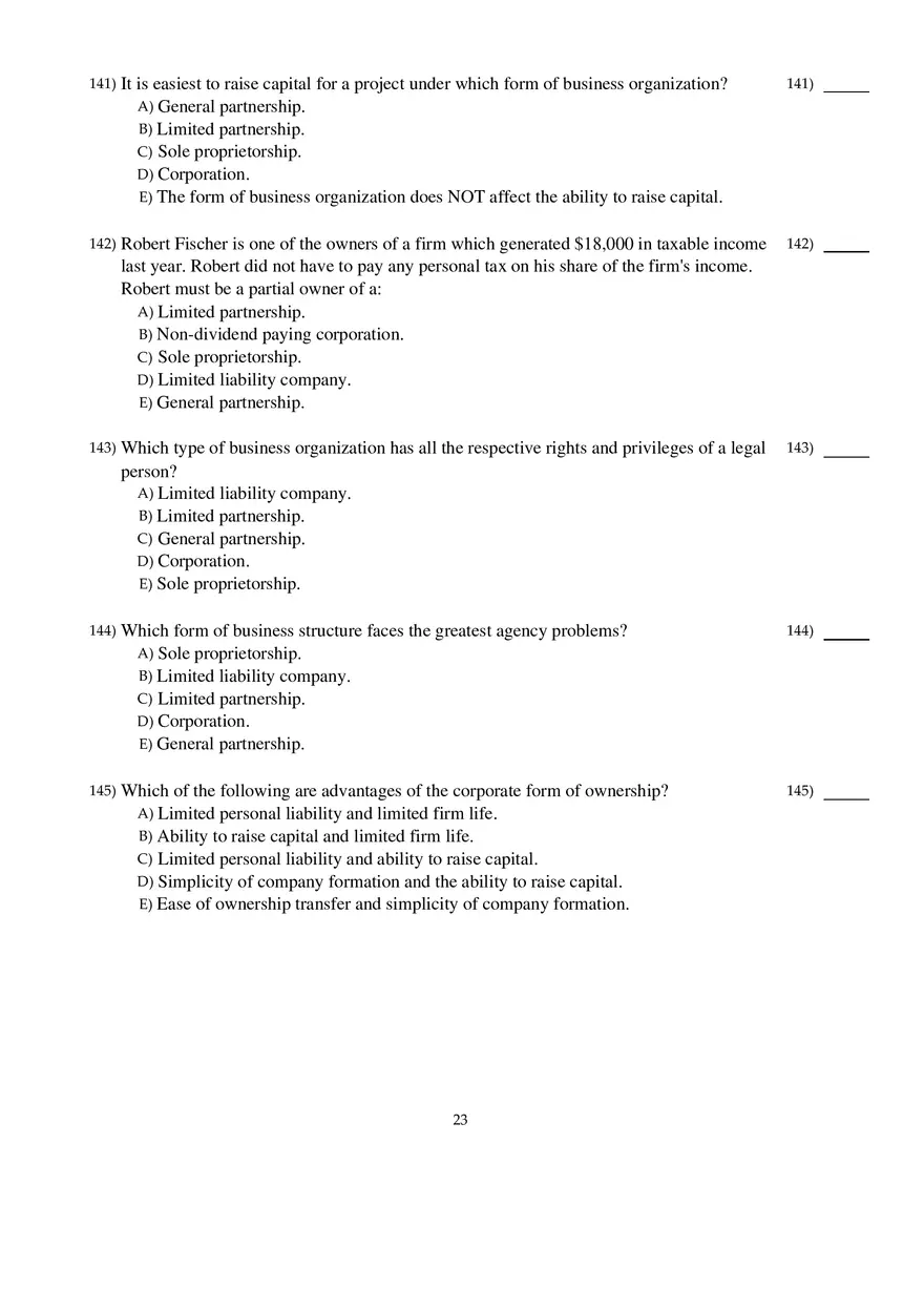 Corporate Finance Exam - Page 16