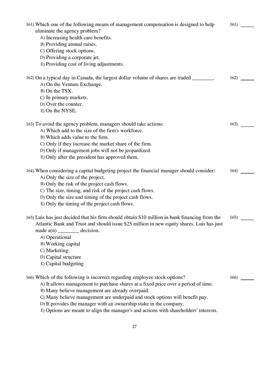 Corporate Finance Exam - Page 20