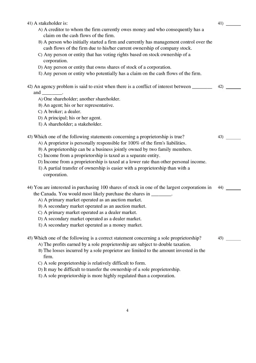 Corporate Finance Exam - Page 24