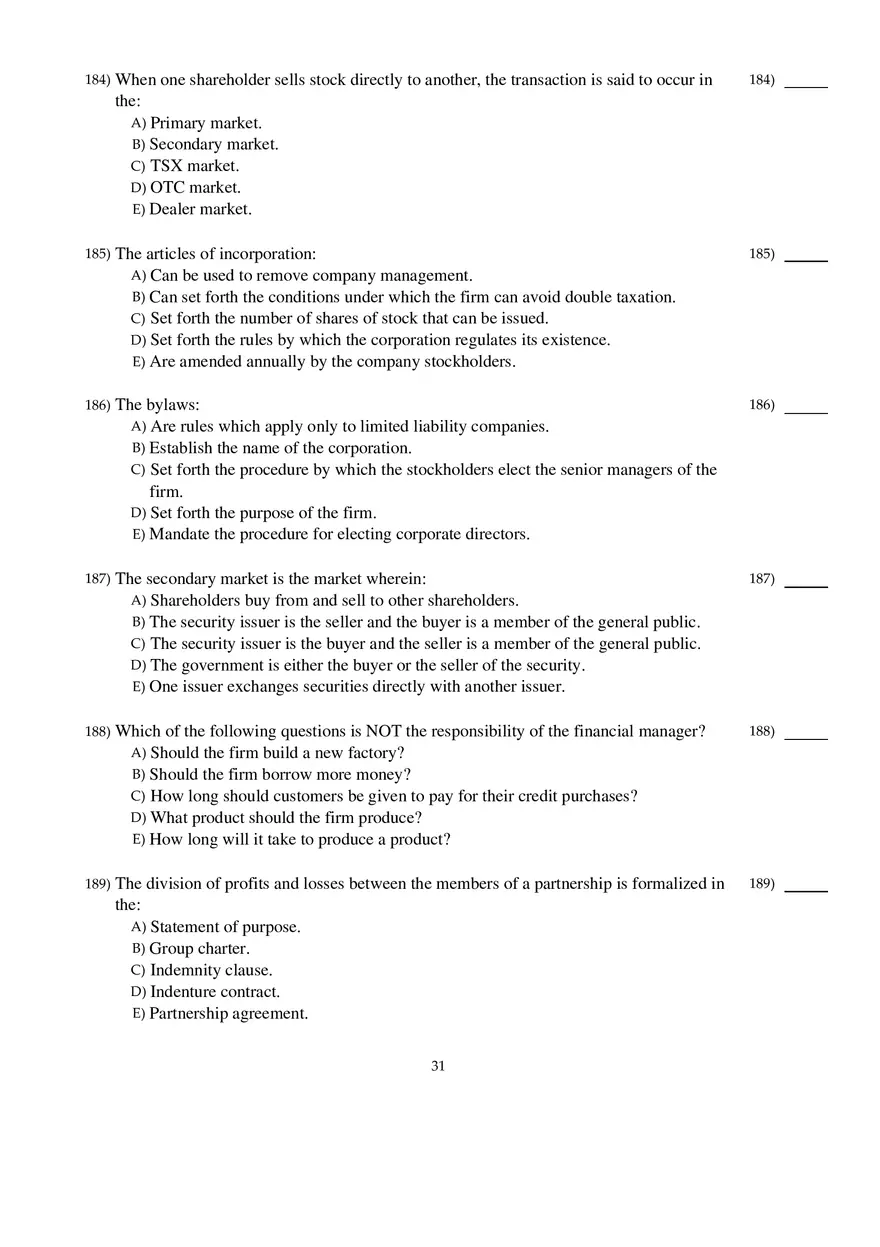 Corporate Finance Exam - Page 25
