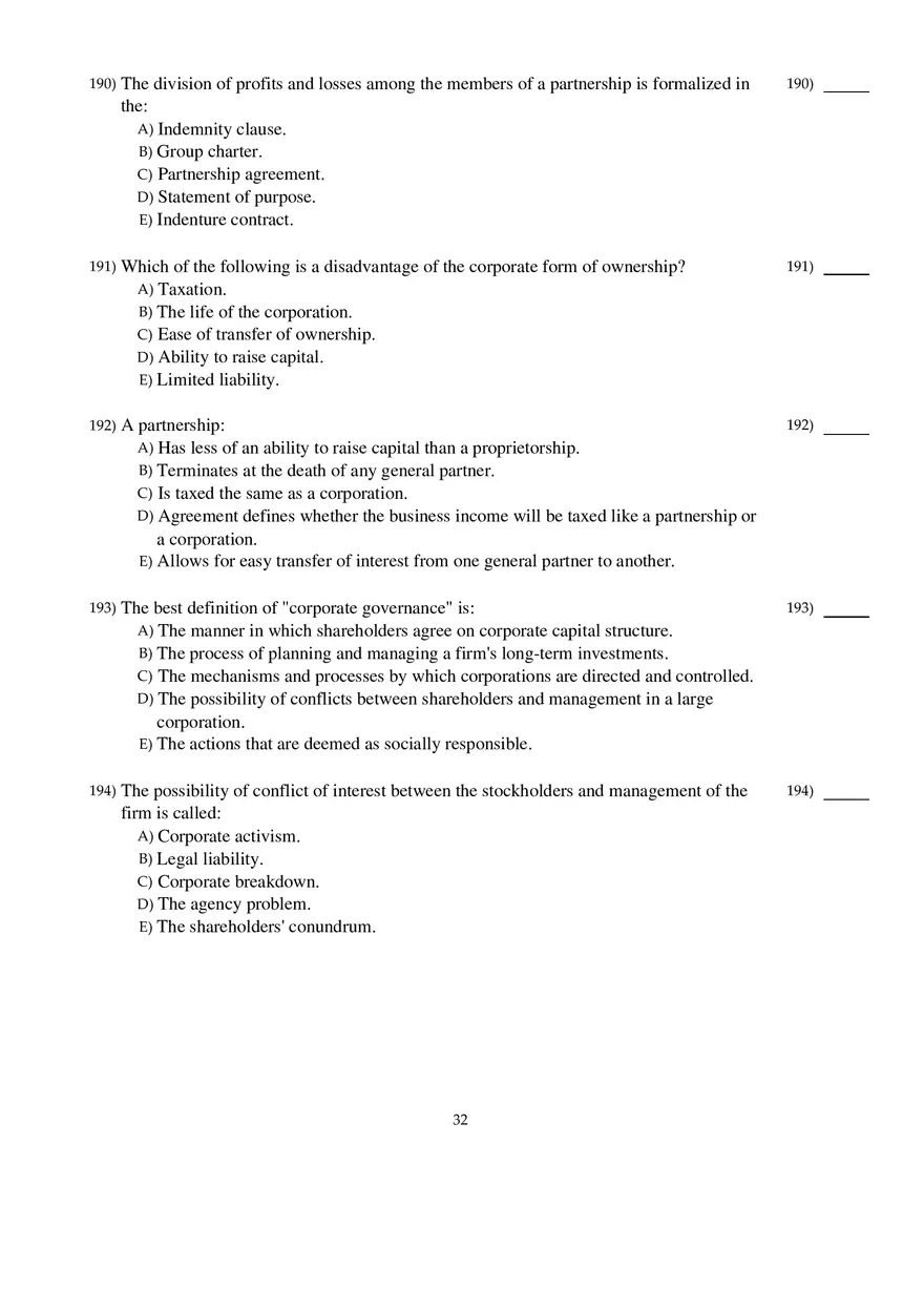 Corporate Finance Exam - Page 26