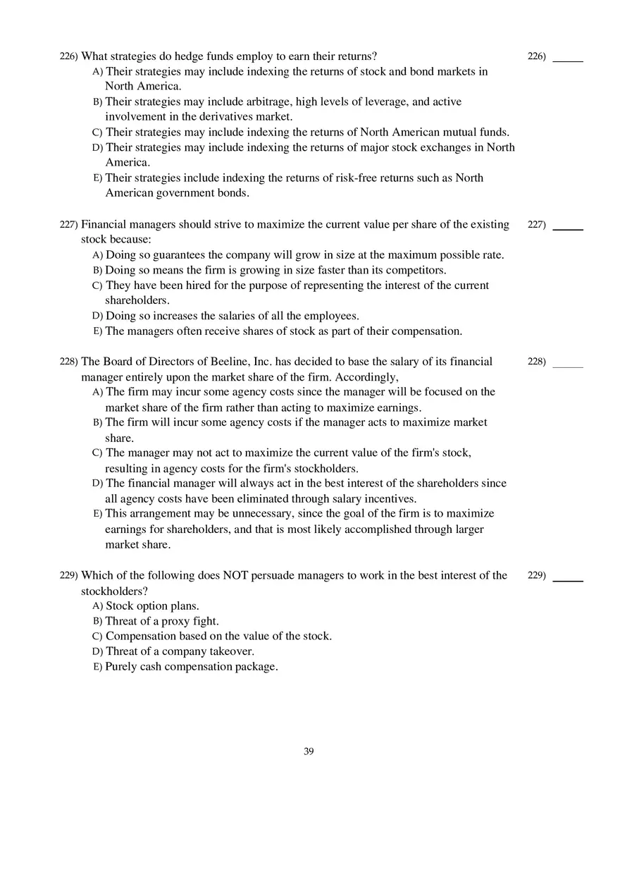 Corporate Finance Exam - Page 33