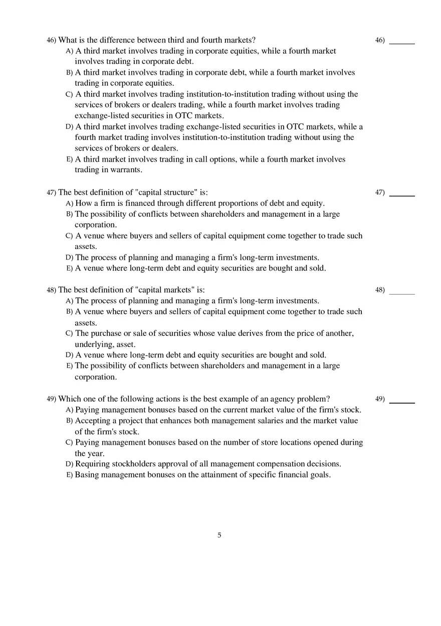 Corporate Finance Exam - Page 35