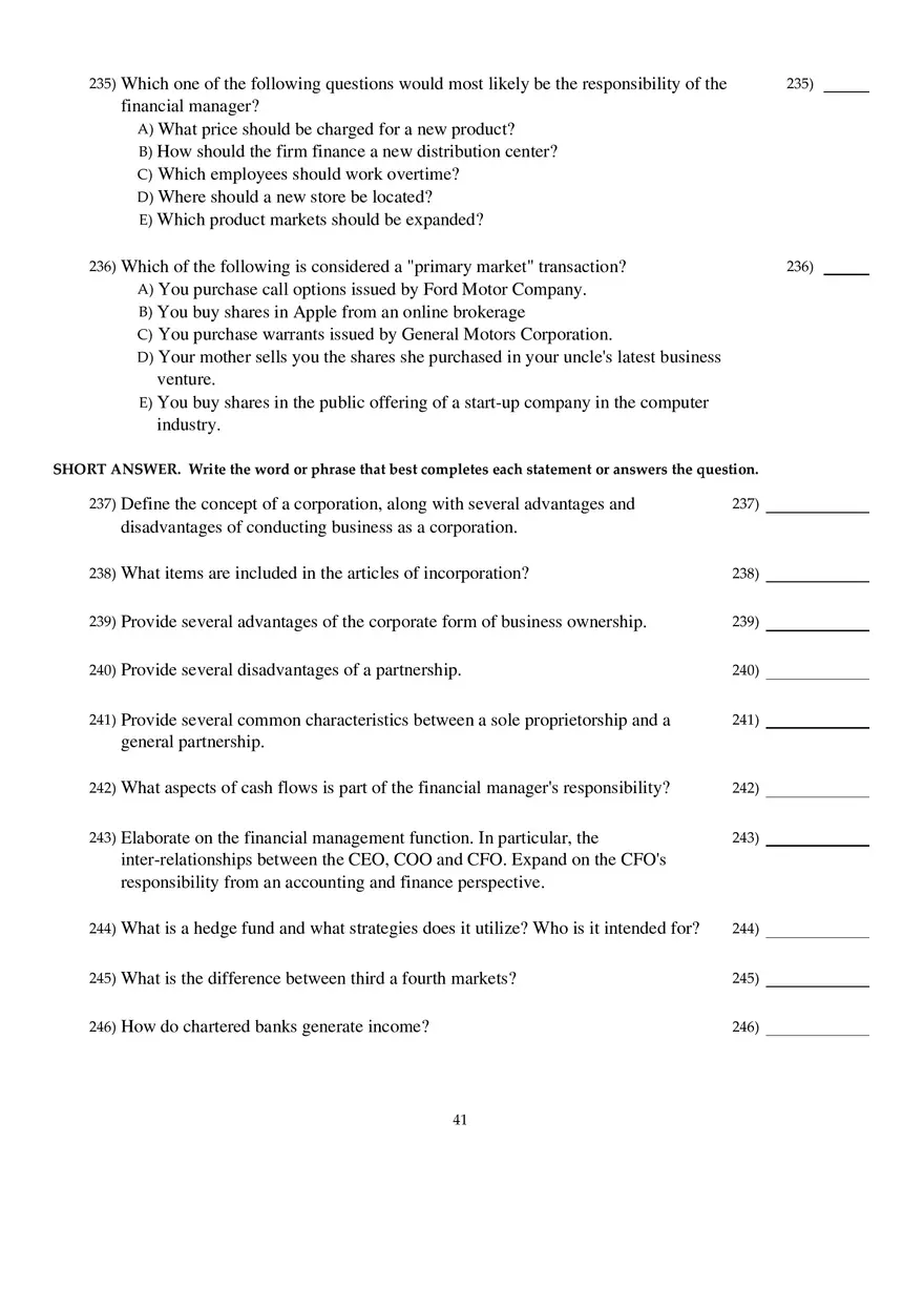 Corporate Finance Exam - Page 36