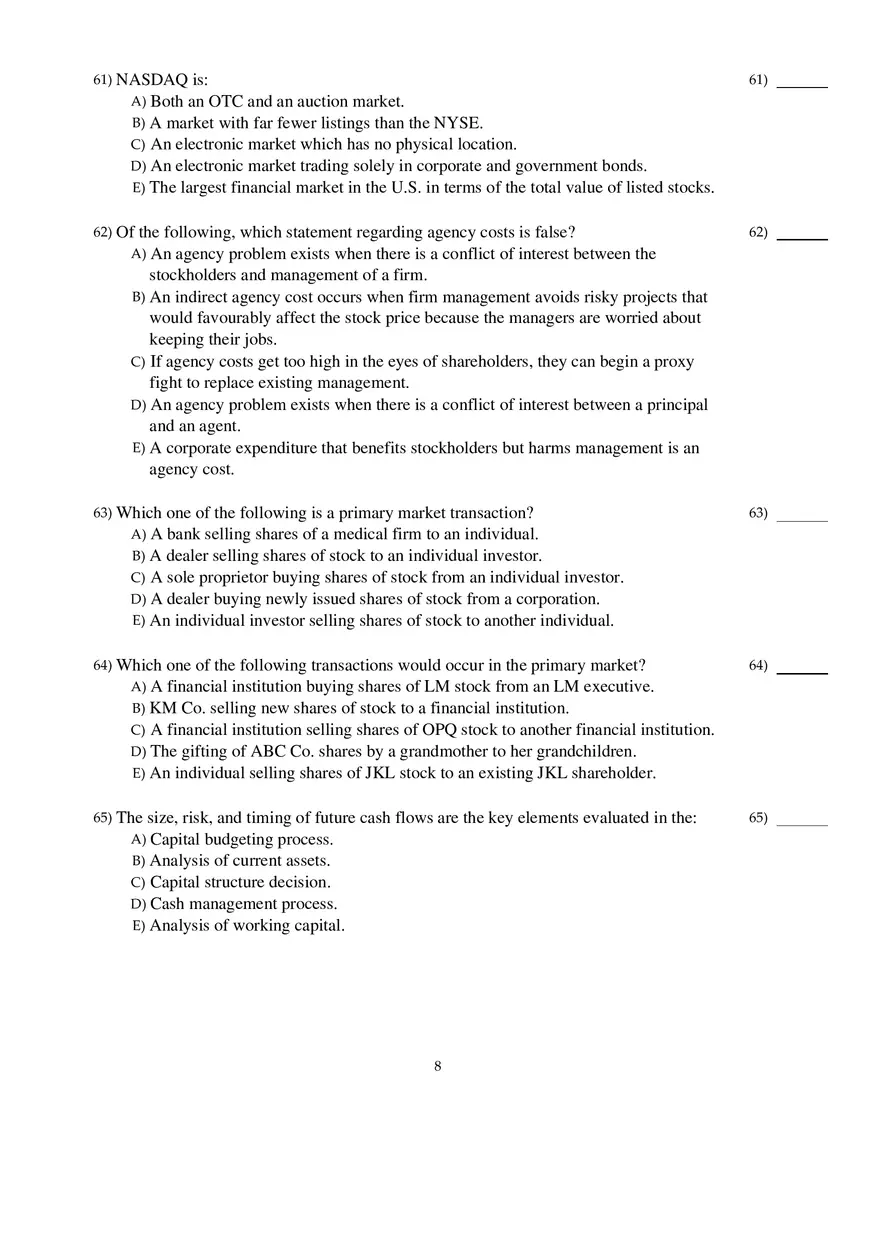 Corporate Finance Exam - Page 49