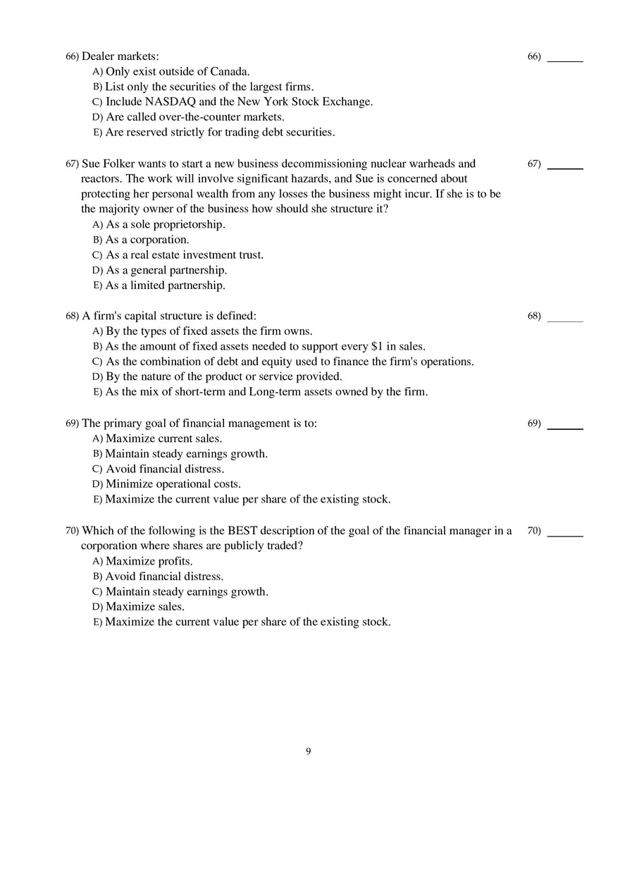 Corporate Finance Exam - Page 50