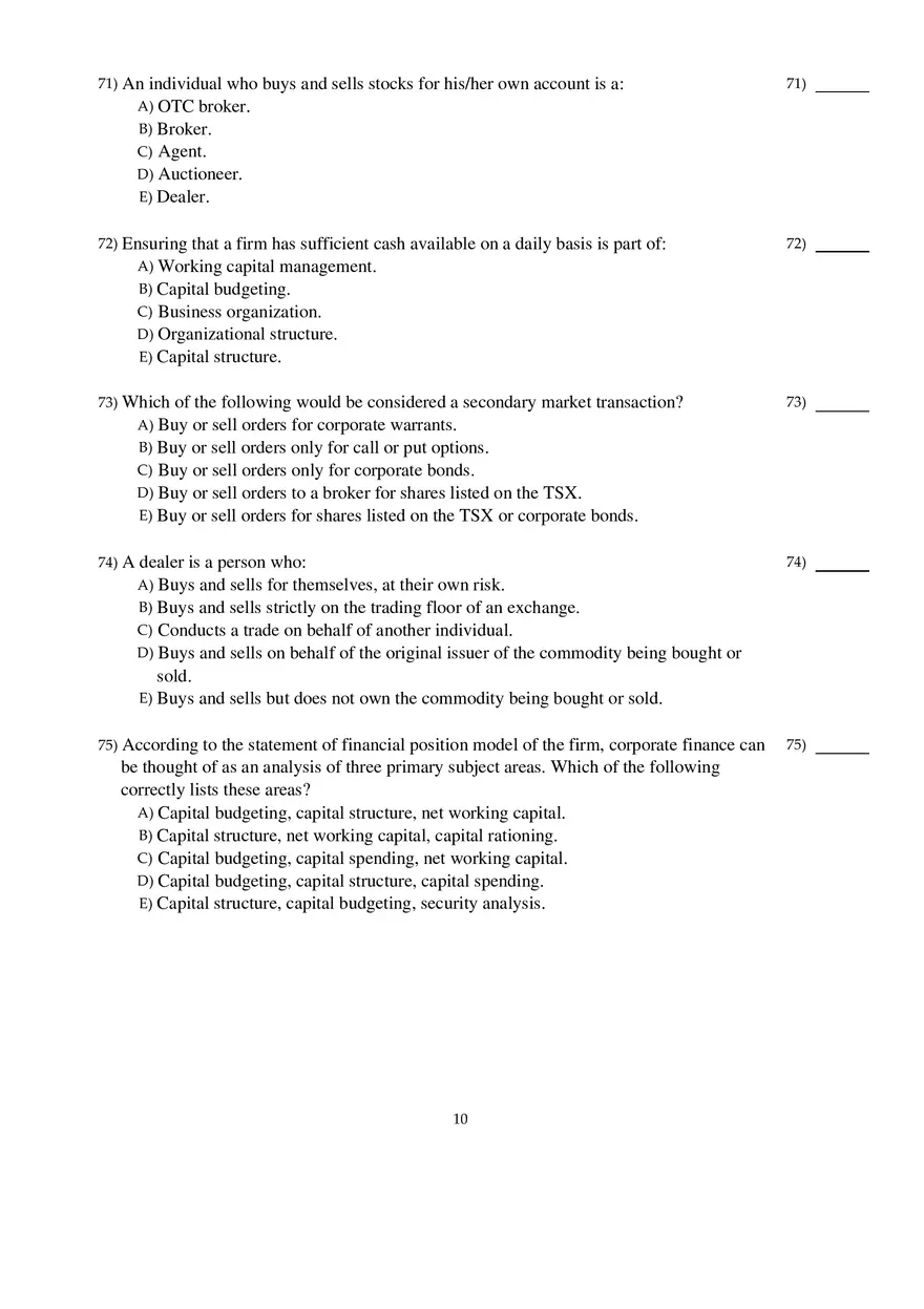 Corporate Finance Exam - Page 51