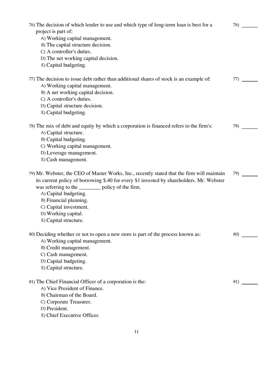 Corporate Finance Exam - Page 3