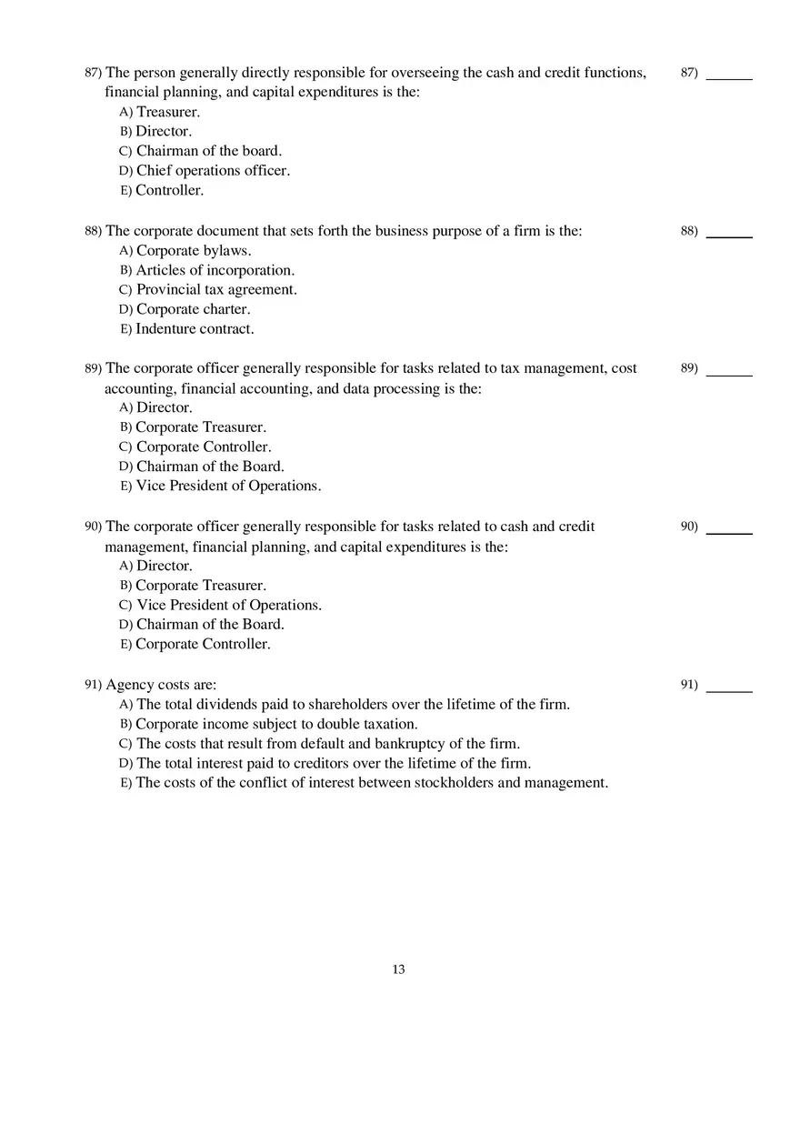 Corporate Finance Exam - Page 5