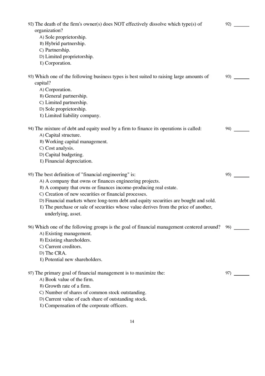 Corporate Finance Exam - Page 6
