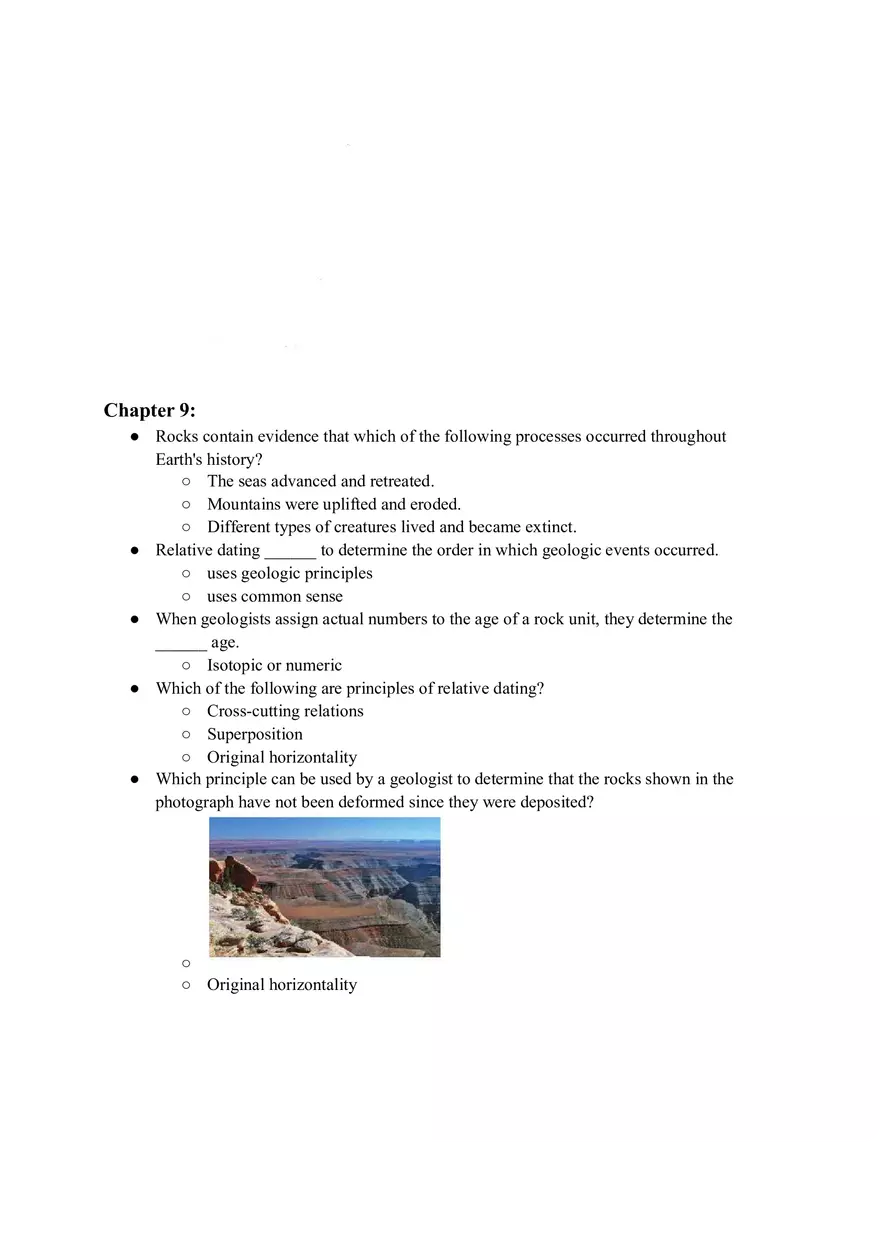 Geology Quiz Answers Chapter 9 - Page 1