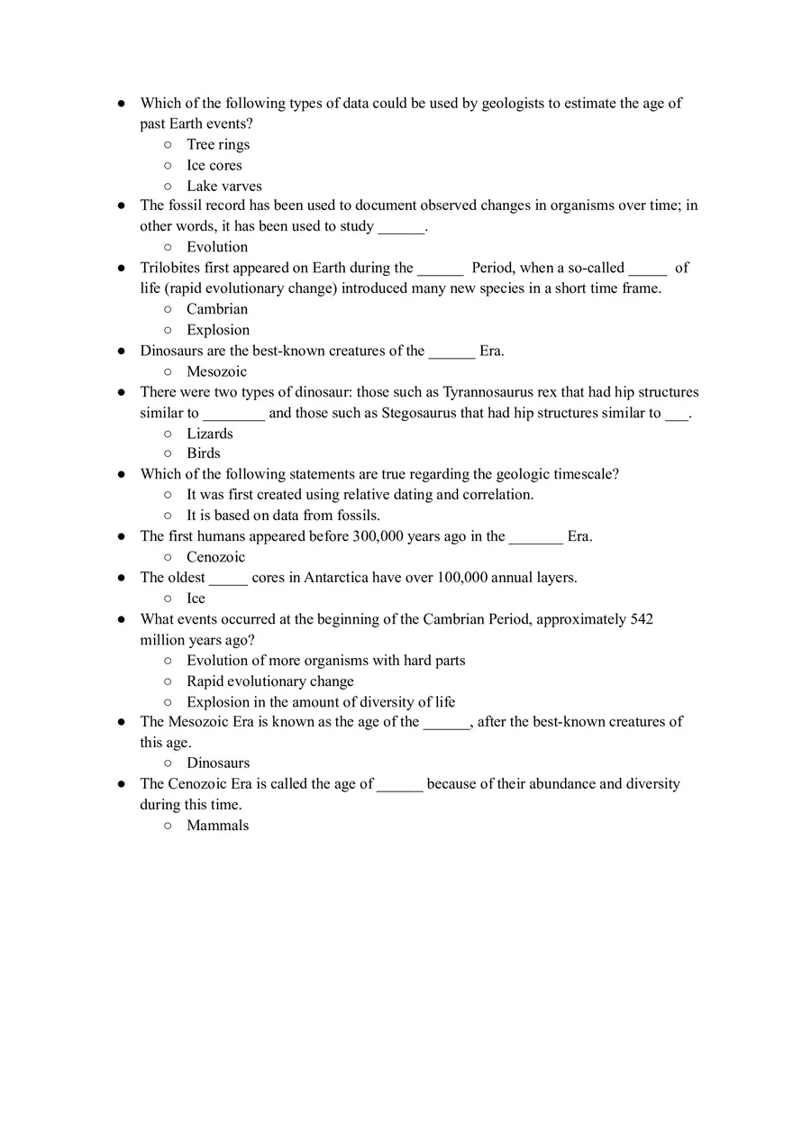 Geology Quiz Answers Chapter 9 - Page 5