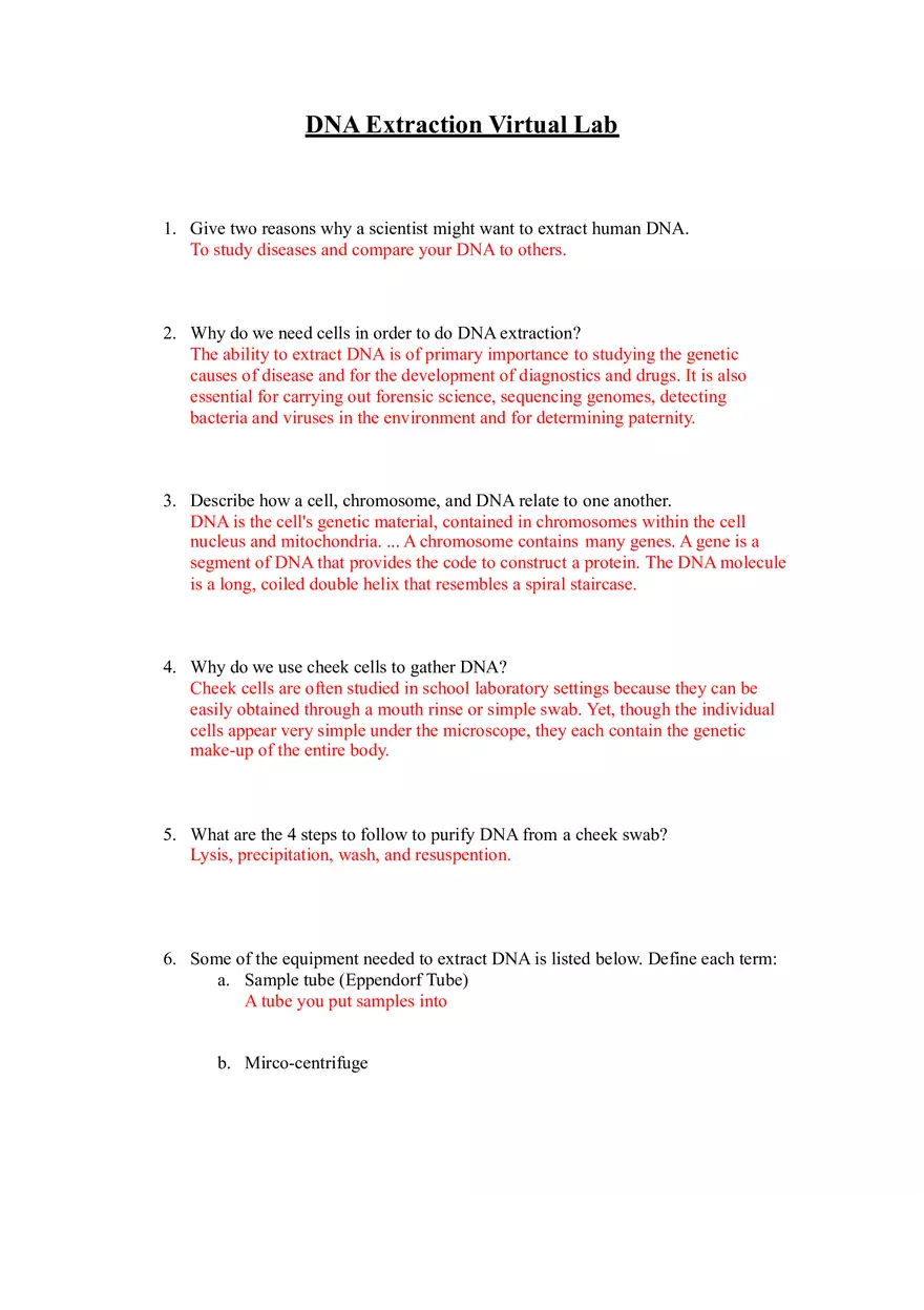 DNA Extraction Virtual Lab - Page 1