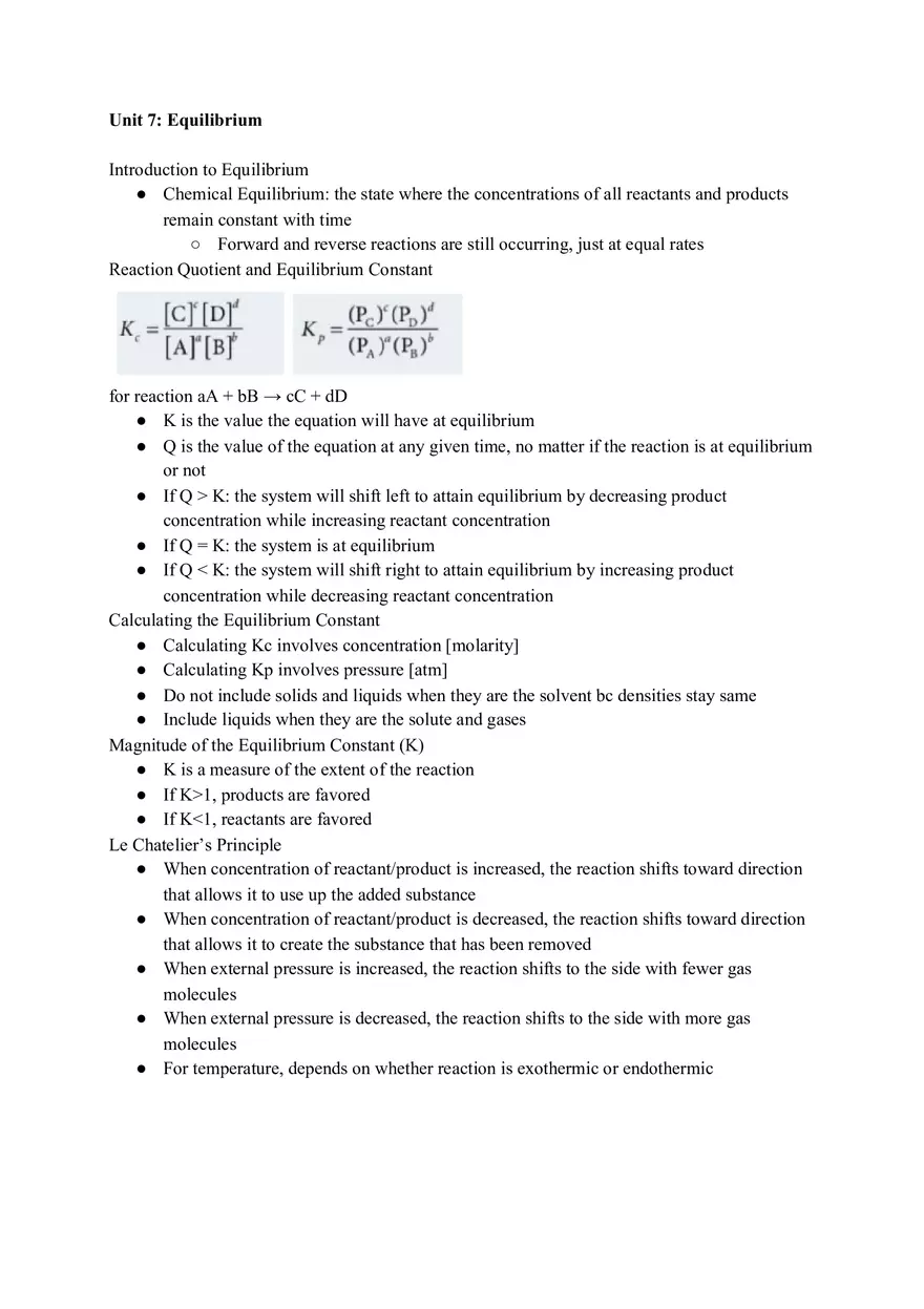Unit 7 Equilibrium - Page 1