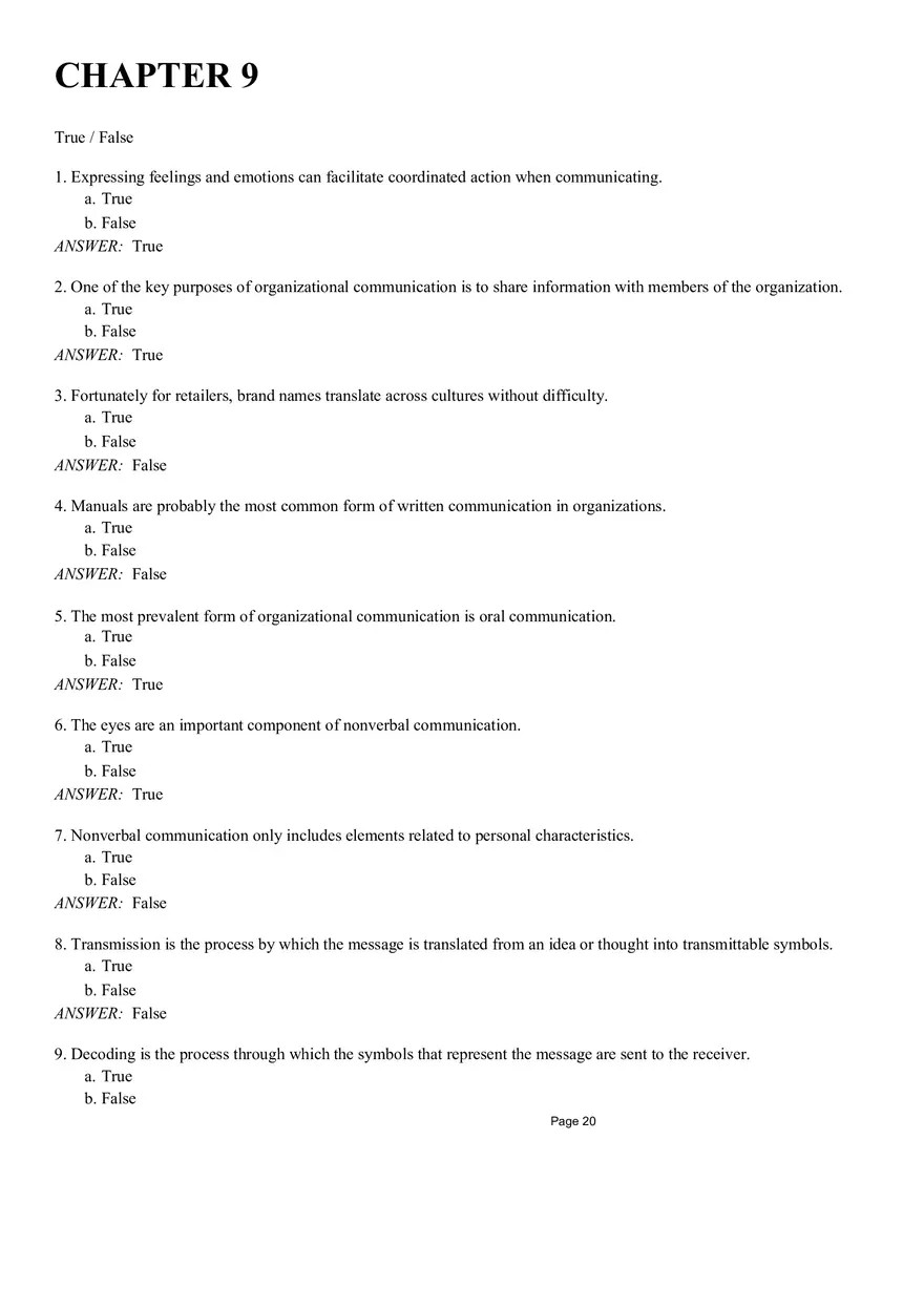 Management Chapter 9 Quiz Part 1 - Page 1