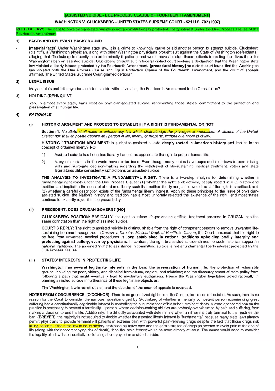 Washington v. Glucksberg - Page 1