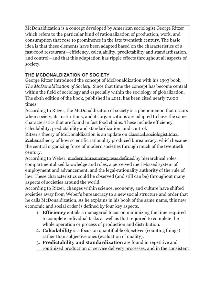 The Mcdonalidization of Society - Page 1