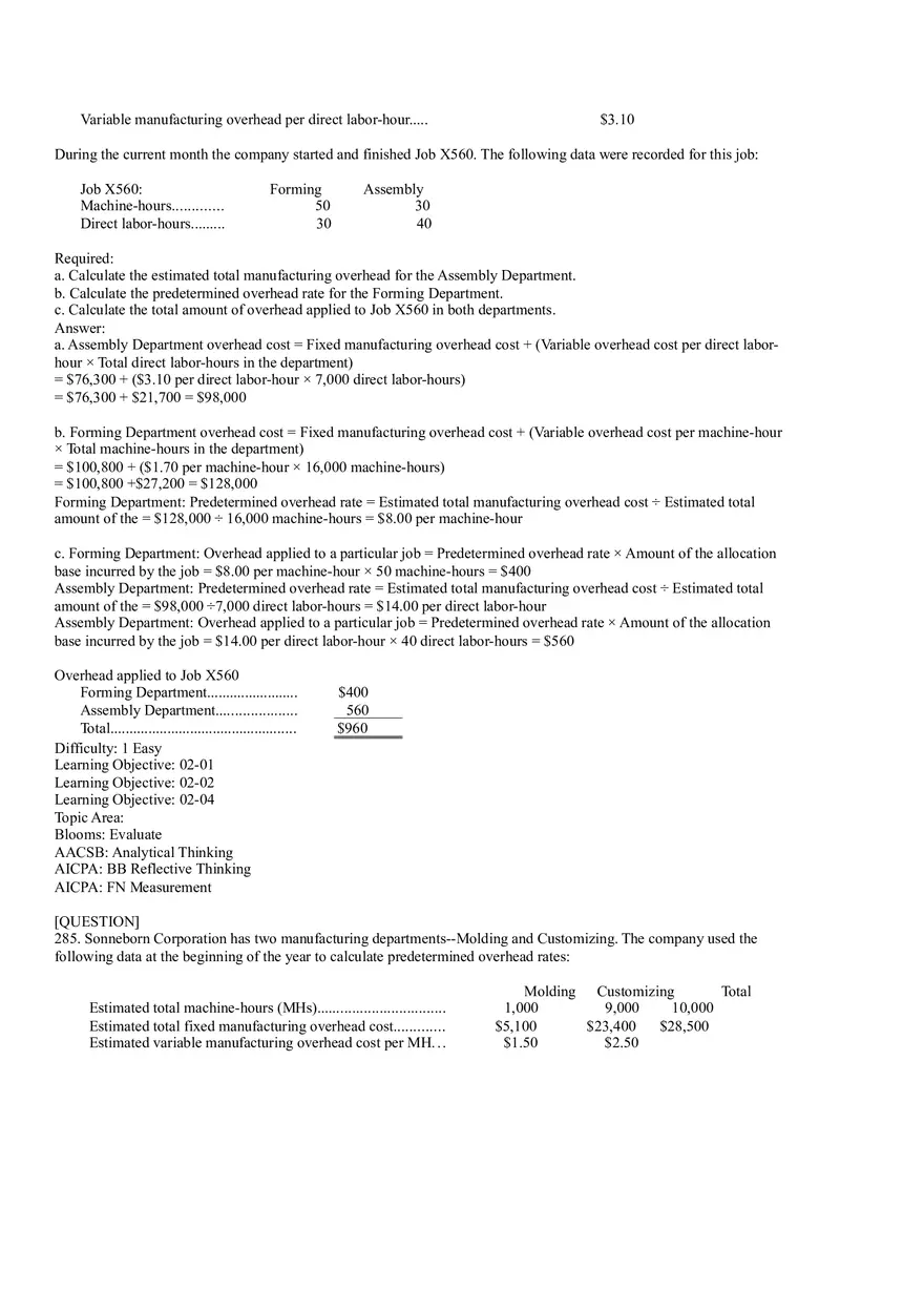 Ch2, Job-Order Costing Calculating Unit Product Costs Part 19 - Page 9