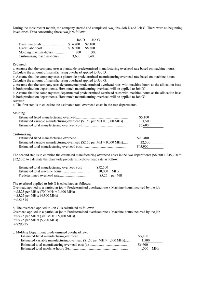 Ch2, Job-Order Costing Calculating Unit Product Costs Part 19 - Page 10