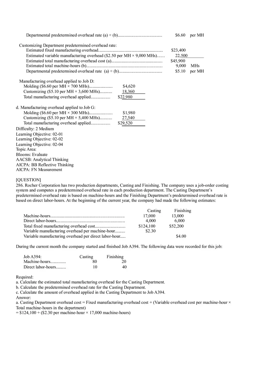 Ch2, Job-Order Costing Calculating Unit Product Costs Part 19 - Page 11
