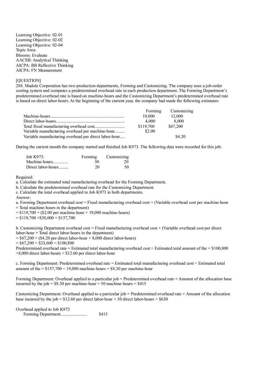 Ch2, Job-Order Costing Calculating Unit Product Costs Part 19 - Page 13