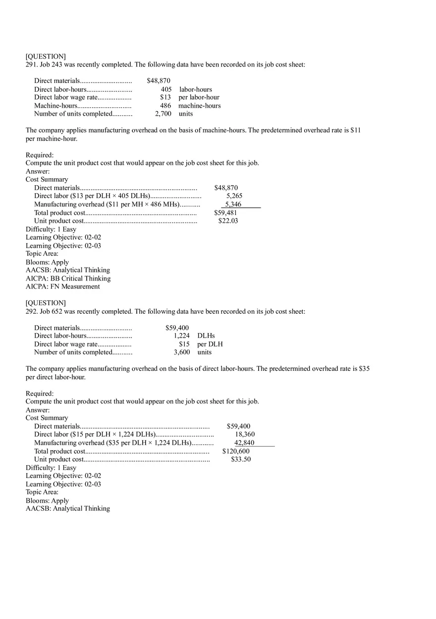 Ch2, Job-Order Costing Calculating Unit Product Costs Part 19 - Page 4