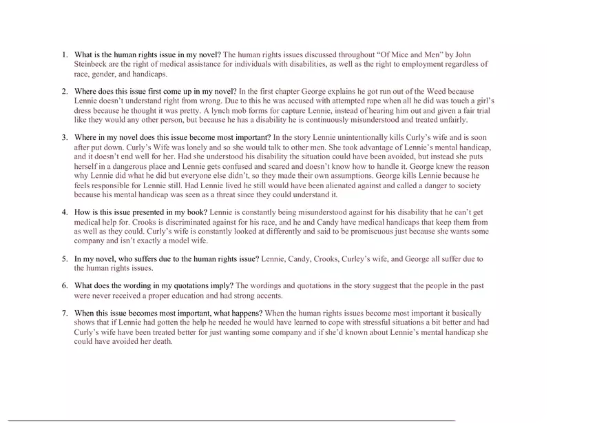 Graphic Organizer for Of Mice and Men - Page 7